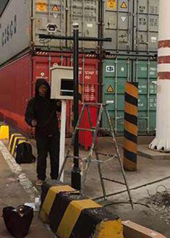 连云港新东方国际货柜码头安装雷达测速仪